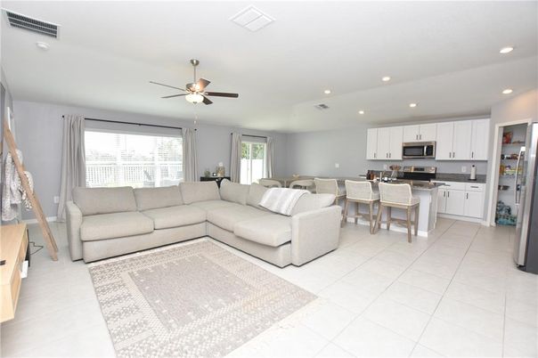 Dining room, Interior, Kitchen, Living room, Recessed Lighting, Stainless Steel Appliances