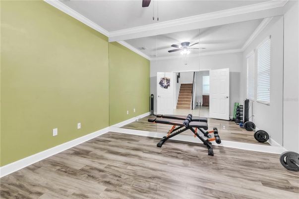 Fitness Equipment, Interior, Wood Texture Flooring