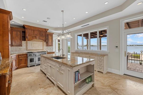 Interior, Kitchen, Pendant Lights, Recessed Lighting, Stainless Steel Appliances, Water