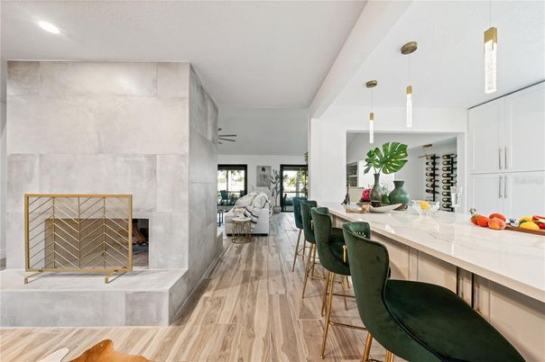 Interior, Pendant Lights, Recessed Lighting, Wood Texture Flooring