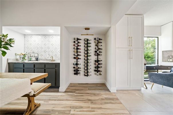Interior, Recessed Lighting, Wine Storage, Wood Texture Flooring
