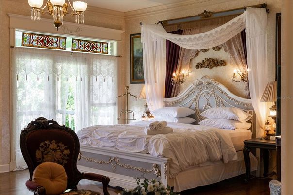 Bedroom, Chandelier, Interior, Wood Texture Flooring