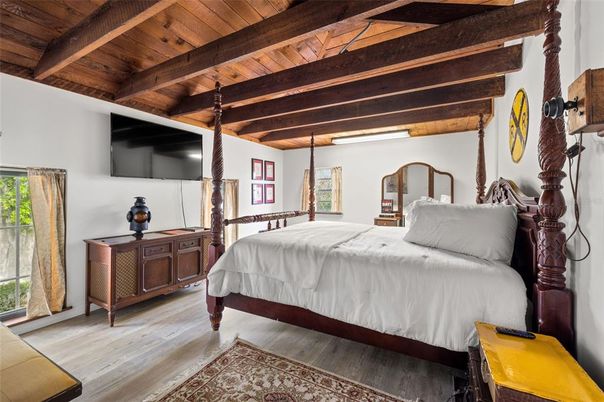 Bedroom, Interior, Wooden Beams, Wooden Ceilings, Wood Texture Flooring