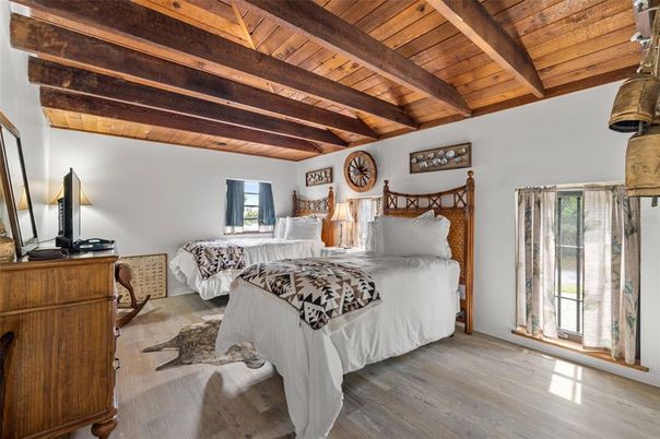 Bedroom, Interior, Wooden Beams, Wooden Ceilings, Wood Texture Flooring