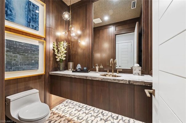 Bathroom, Interior, Pendant Lights, Wooden Walls