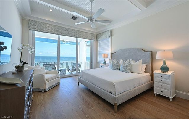 Bedroom, Interior, Recessed Lighting, Water, Wood Texture Flooring