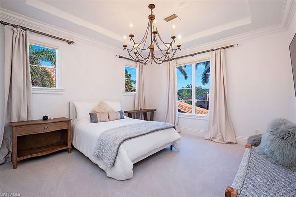 Bedroom, Chandelier, Interior