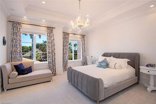 Bedroom, Chandelier, Interior, Recessed Lighting