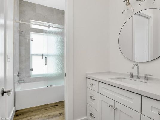 Bathroom, Glass Shower, Interior, Wood Texture Flooring
