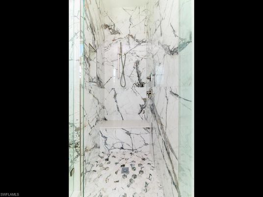 Bathroom, Glass Shower, Interior, Marble Walls