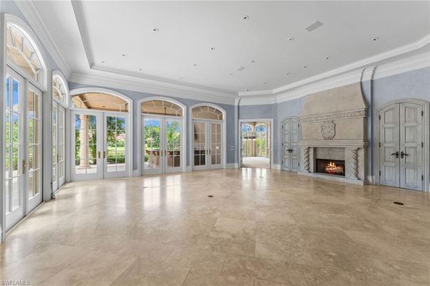 Empty room, Fireplace, Interior, Recessed Lighting