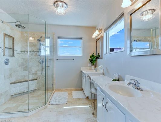 Bathroom, Dual Sink Vanities, Glass Shower, Interior