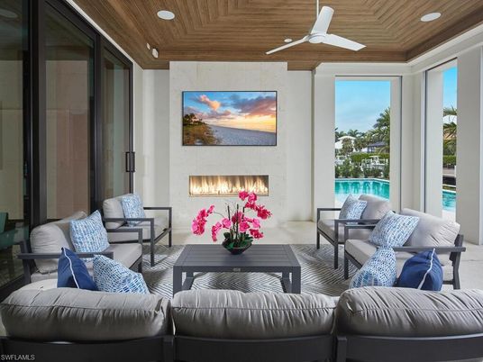 Fireplace, Interior, Living room, Recessed Lighting, Wooden Ceilings