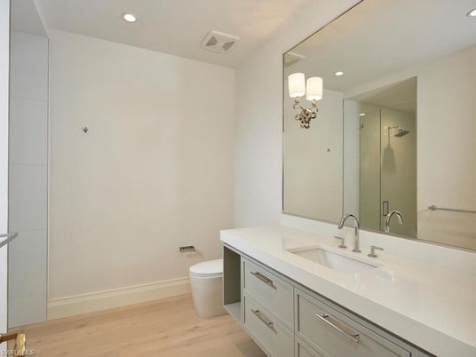 Bathroom, Interior, Recessed Lighting, Wood Texture Flooring