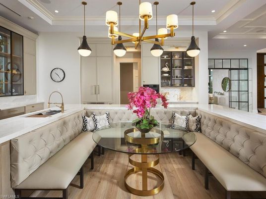 Interior, Kitchen, Living room, Pendant Lights, Recessed Lighting, Wood Texture Flooring