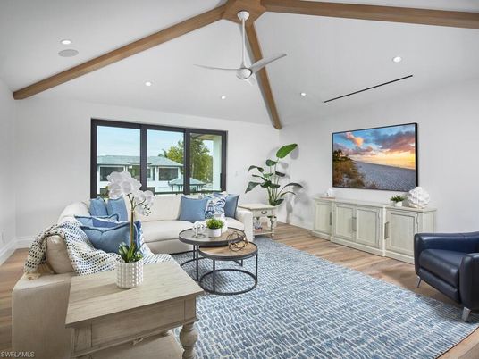 Interior, Living room, Recessed Lighting, Wooden Beams, Wood Texture Flooring