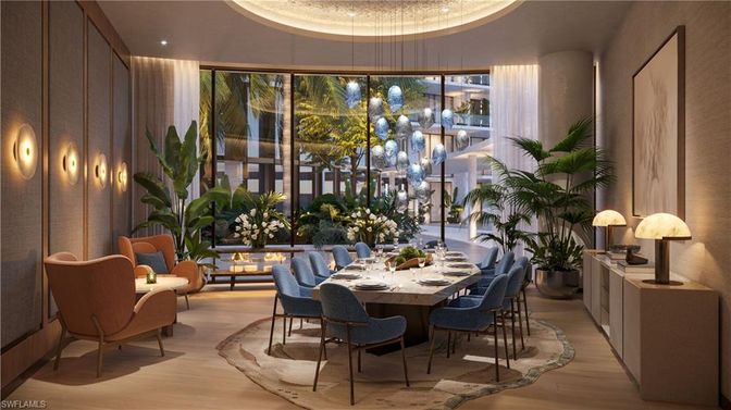 Dining room, Interior, Living room, Pendant Lights, Wood Texture Flooring