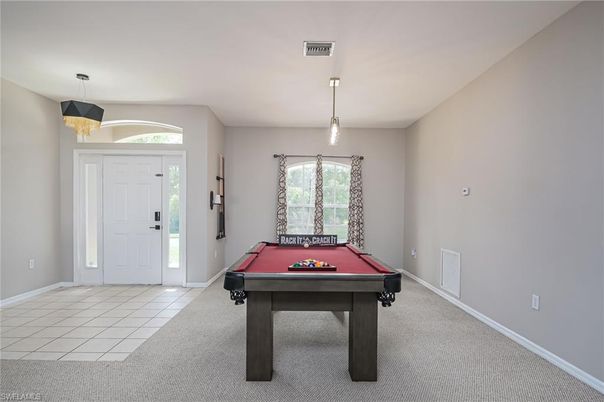 Billiard Table, Game Room, Interior, Pendant Lights