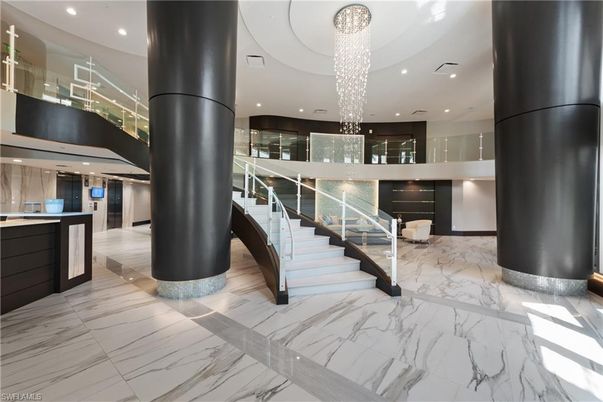 Chandelier, Interior, Marble, Recessed Lighting