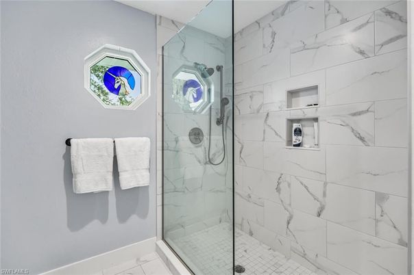 Bathroom, Glass Shower, Interior, Marble Walls
