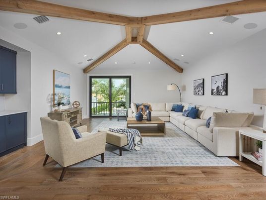 Interior, Living room, Recessed Lighting, Wooden Beams, Wood Texture Flooring