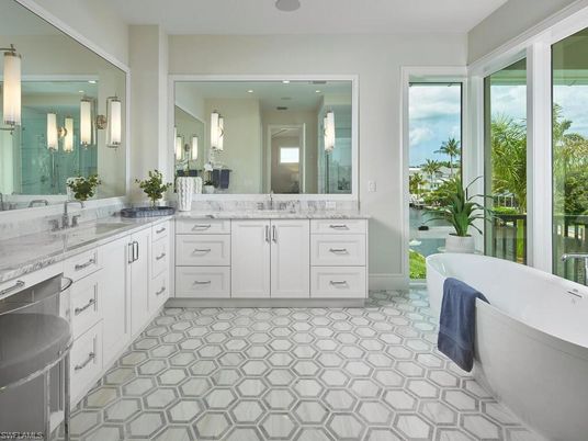 Bathroom, Dual Sink Vanities, Free Standing Baths, Interior, Recessed Lighting