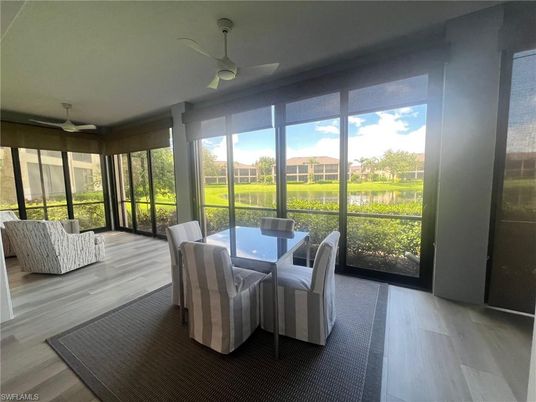 Dining room, Interior, Sun Room, Water, Wood Texture Flooring