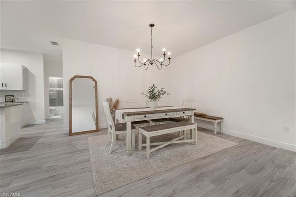 Chandelier, Dining room, Interior, Wood Texture Flooring