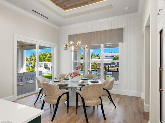 Chandelier, Dining room, Interior, Pendant Lights, Wood Texture Flooring