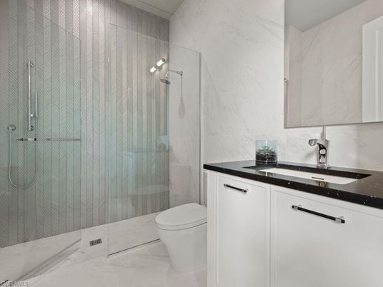 Bathroom, Glass Shower, Interior, Marble, Marble Walls