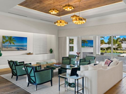 Chandelier, Interior, Living room, Pendant Lights, Wooden Ceilings, Wood Texture Flooring
