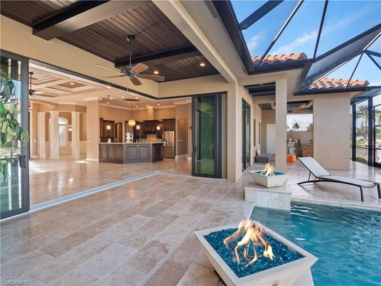 Glass Ceilings, Interior, Kitchen, Pool, Recessed Lighting, Sun Room, Wooden Ceilings