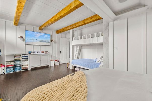 Bedroom, Interior, Wooden Beams, Wood Texture Flooring