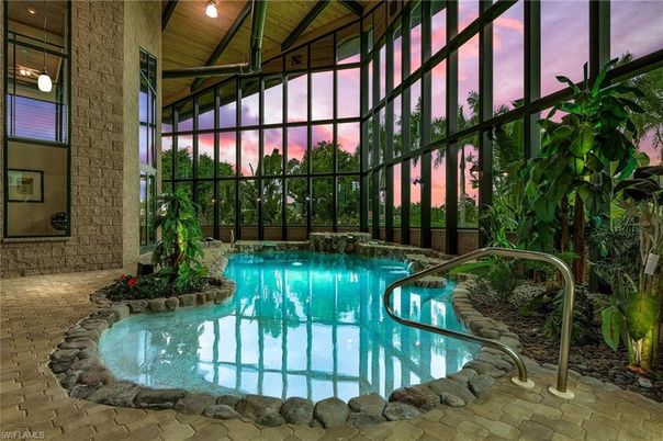 Interior, Pool, Stone Walls, Sun Room, Wooden Ceilings