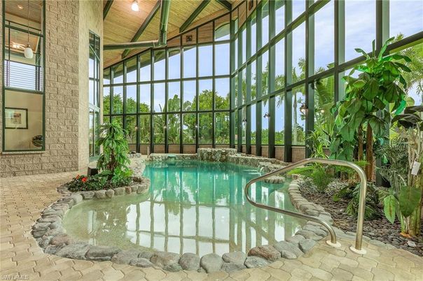 Interior, Pool, Stone Walls, Sun Room, Wooden Ceilings