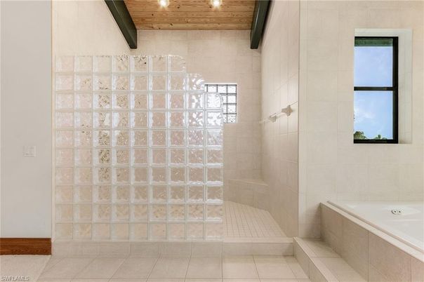 Bathroom, Interior, Recessed Lighting, Wooden Beams, Wooden Ceilings