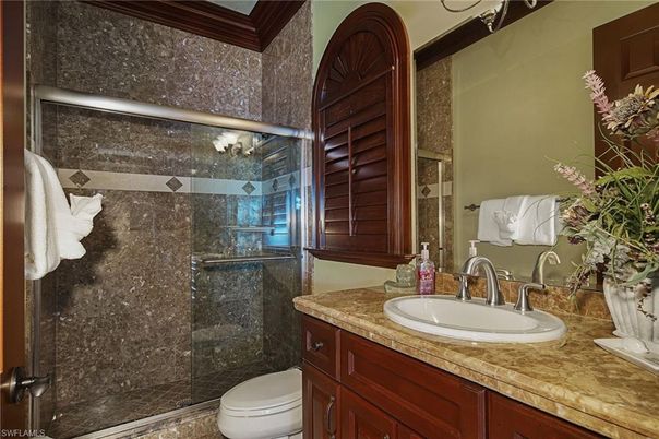 Bathroom, Glass Shower, Interior, Tile Countertops