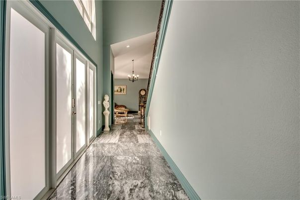 Chandelier, Interior, Marble, Recessed Lighting