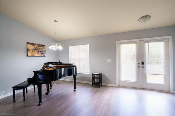 Interior, Pendant Lights, Piano, Wood Texture Flooring