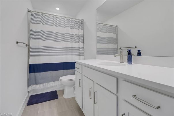 Bathroom, Interior, Recessed Lighting, Wood Texture Flooring