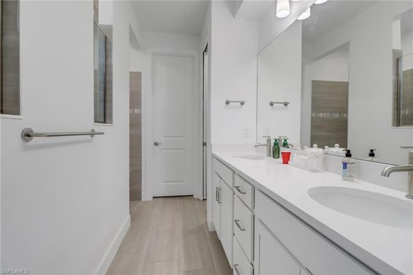 Bathroom, Dual Sink Vanities, Interior, Wood Texture Flooring