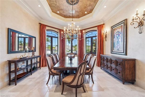 Chandelier, Dining room, Interior, Recessed Lighting