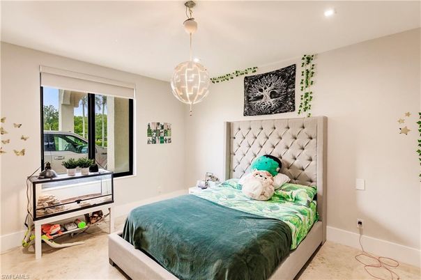Bedroom, Interior, Pendant Lights, Recessed Lighting