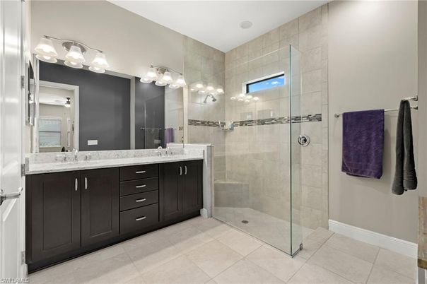 Bathroom, Dual Sink Vanities, Glass Shower, Interior