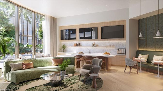 Interior, Living room, Pendant Lights, Recessed Lighting, Wood Texture Flooring