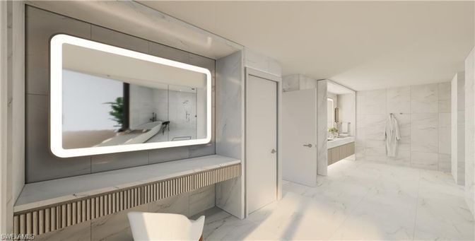 Bathroom, Glass Shower, Interior, Marble, Marble Walls