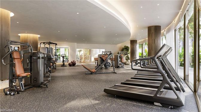 Fitness Equipment, Gym, Interior, Recessed Lighting