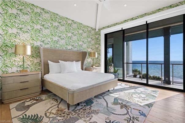 Bedroom, Interior, Recessed Lighting, Water, Wood Texture Flooring