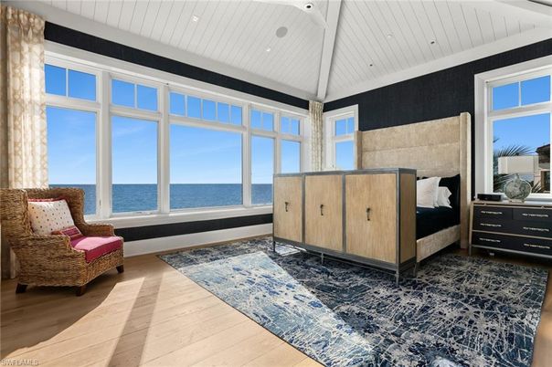 Bedroom, Interior, Recessed Lighting, Water, Wood Texture Flooring