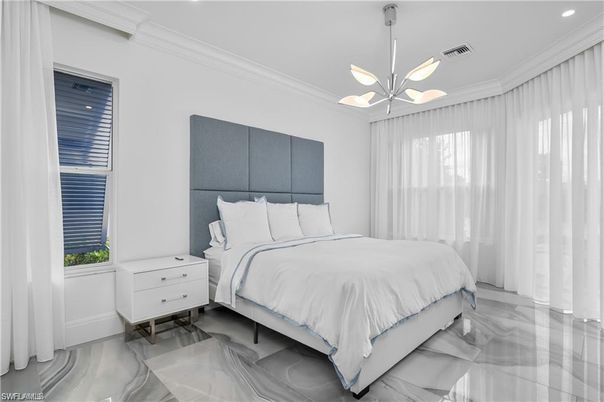 Bedroom, Interior, Pendant Lights, Recessed Lighting
